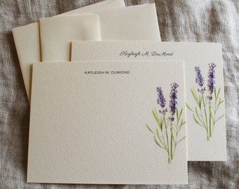 Lavender Personalized Notecards Or Thank You Notecards Note Cards With Envelopes