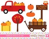 50% OFF - Pumpkin Patch Fall Pumpkins Owl Truck Tree Cute Clip Art - Commercial Use - Scrapbooking Invitations Cards - Instant Download Il_170x135