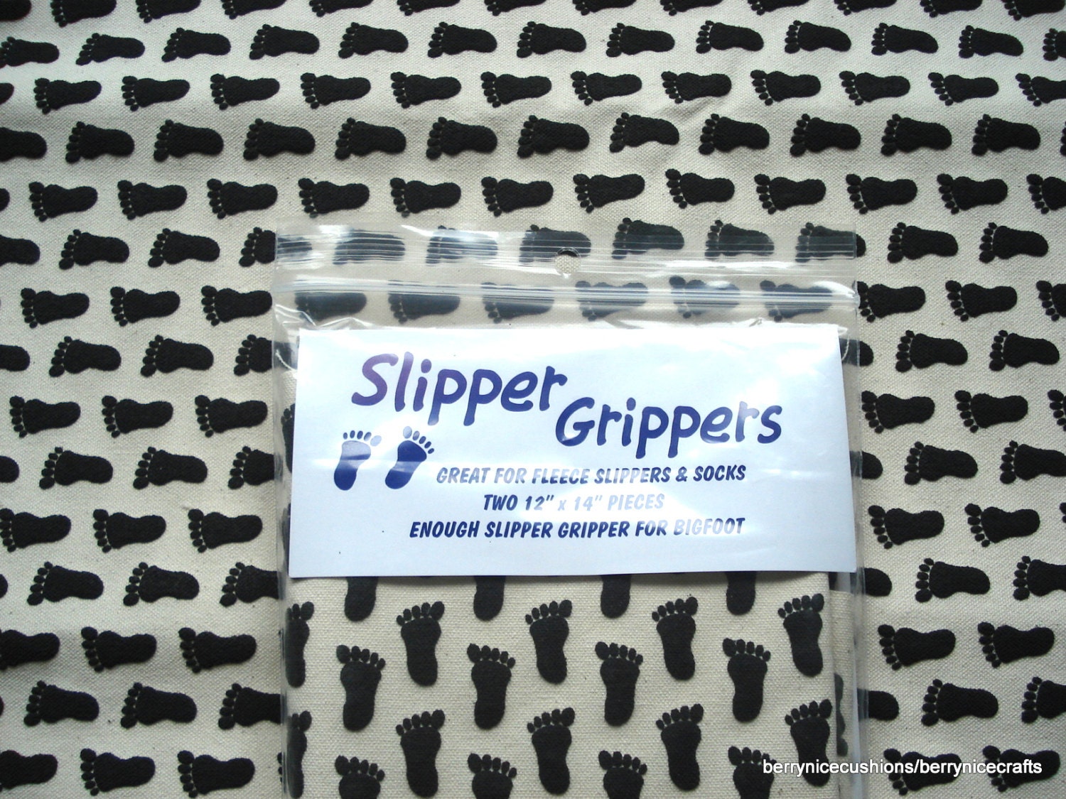 Black Slipper Gripper Non Slip Craft Fabric BlackSG