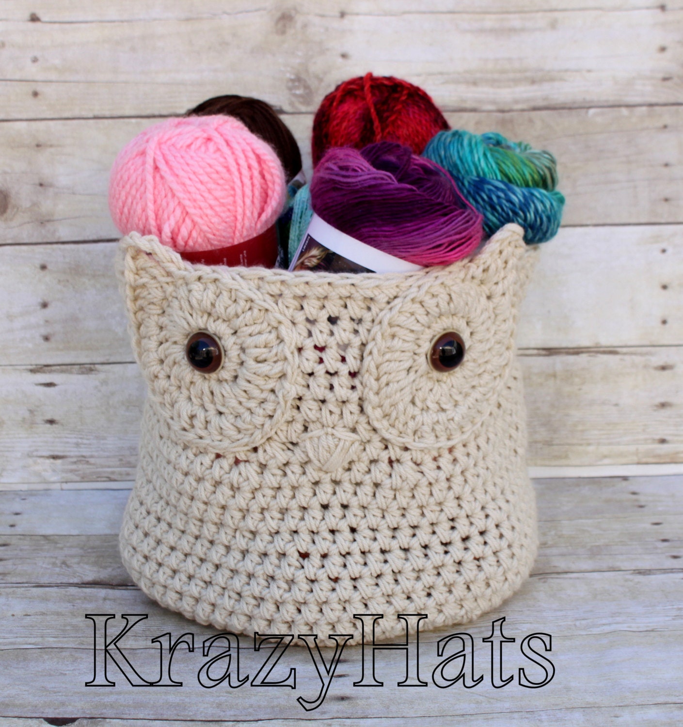 Crochet Owl Basket.