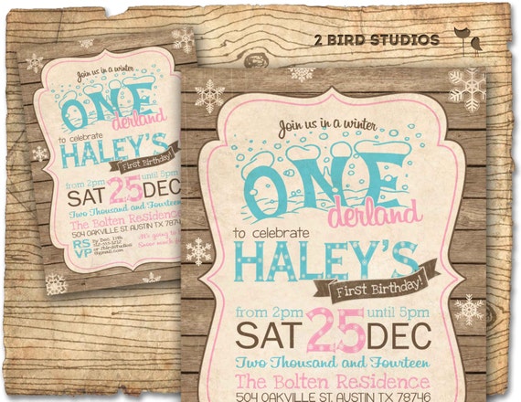 Free Printable Winter Onederland Invitations 2