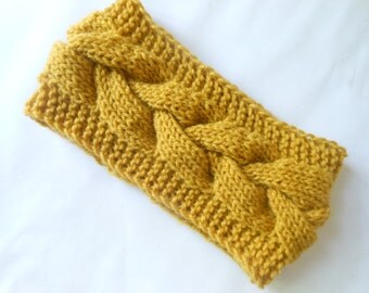 Knit Headband Ear Warmer Head Warmer Mustard Yellow