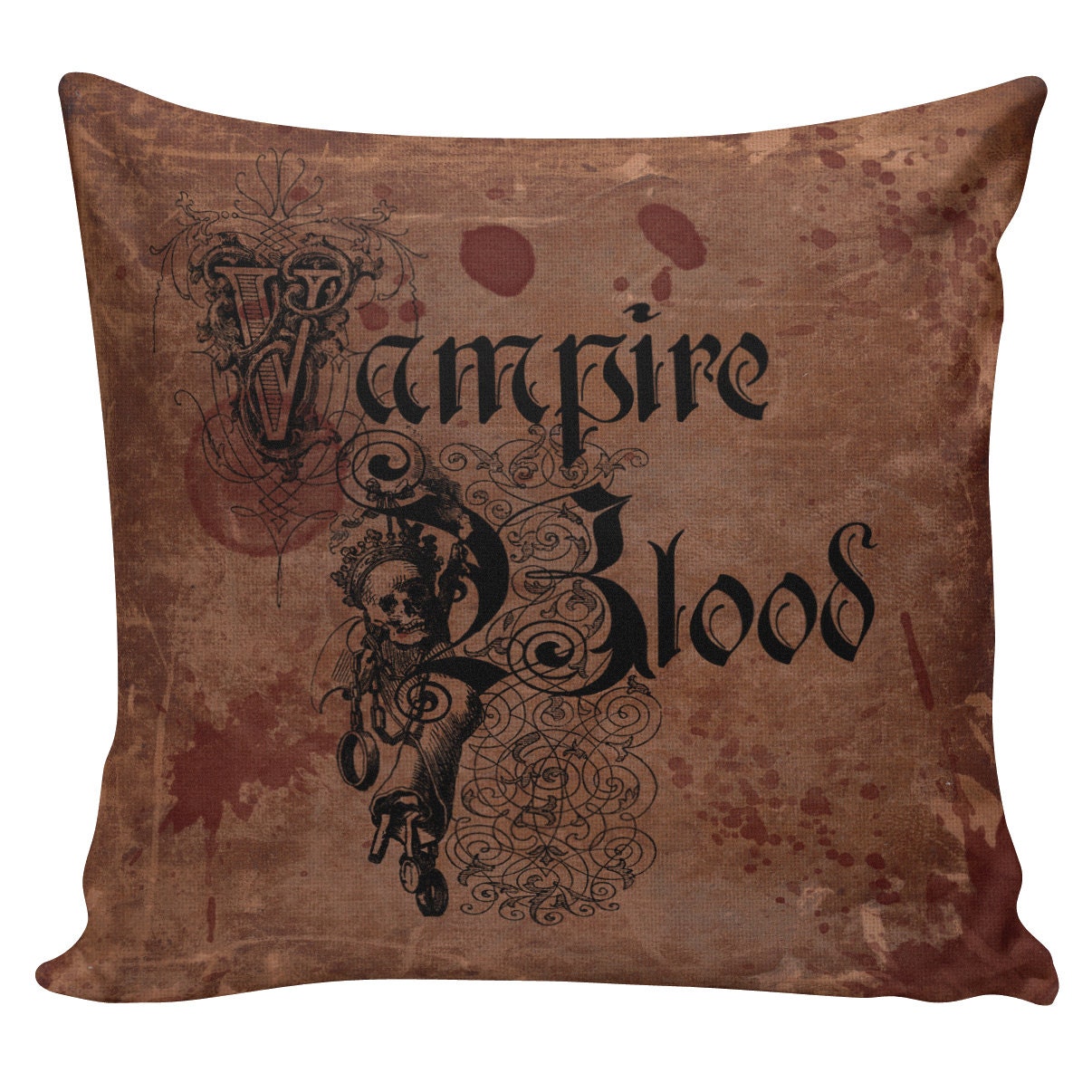 Halloween Pillow Vampire Blood Old Document Blood Stained