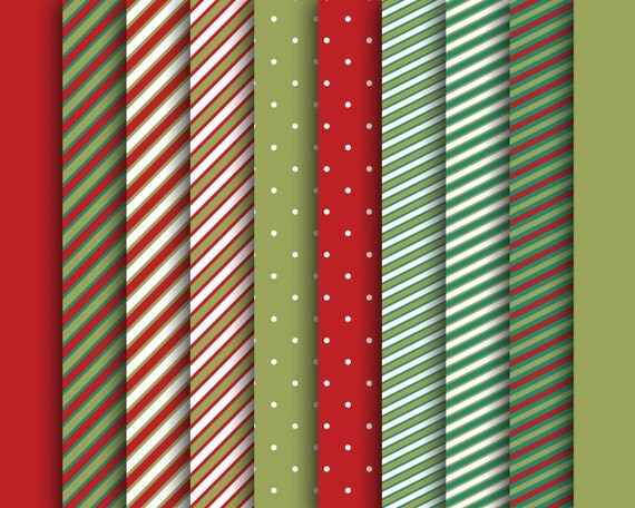 60% OFF SALE Christmas Stripes Digital Paper Pack Red Green Stripes Candy Cane Stripe Papers Christmas Papers Backgrounds Il_570xn