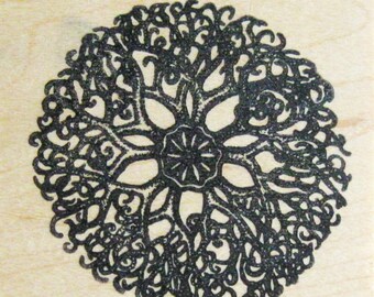 Rose Window Abstract Papercraft Rubber Stamp Wood Mount Destash Art Craft SupplyScrapbooking Collage Stamping Supply Good Stamps Stamp Goods
