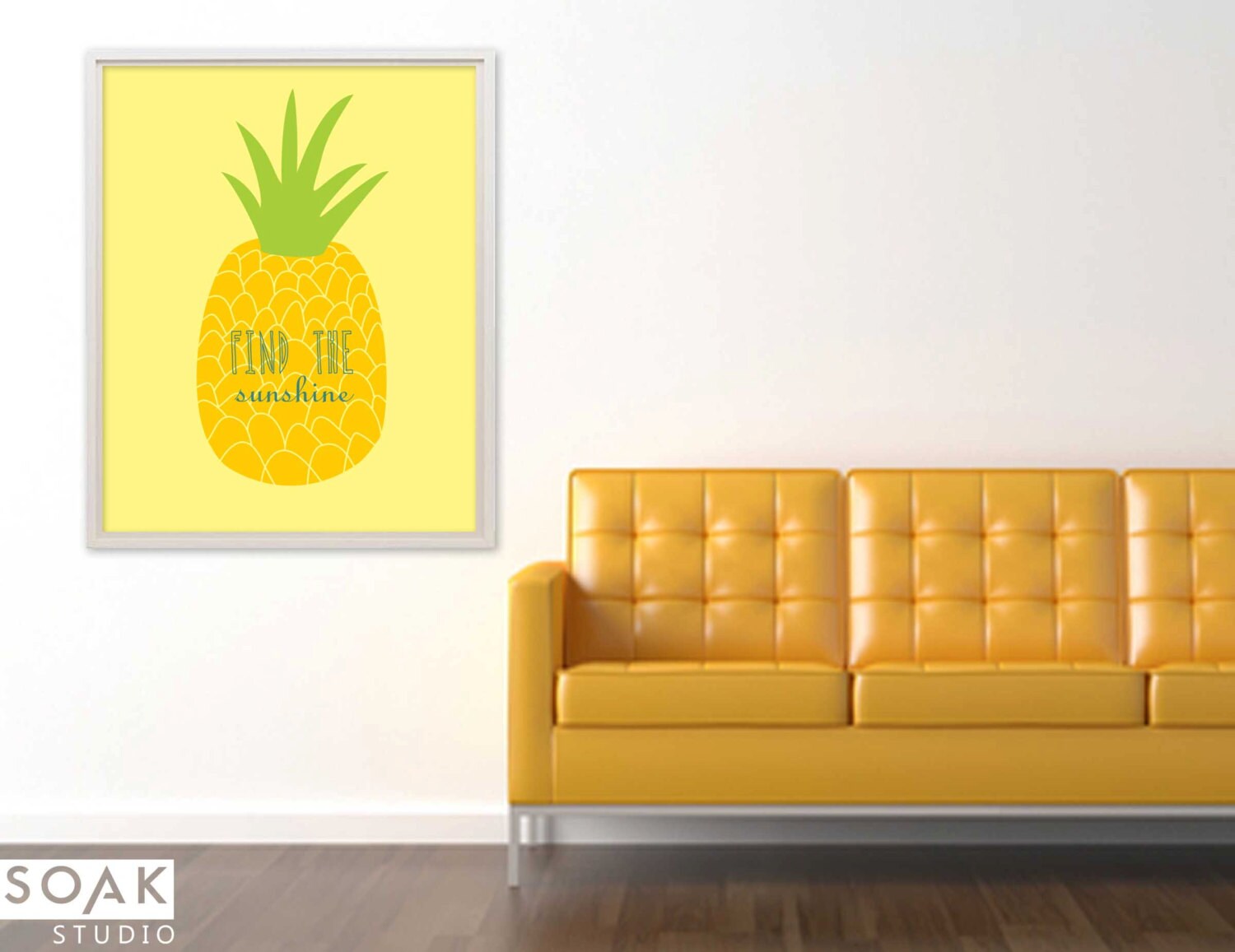Pineapple Nursery Art Tropical Fruit Print with inspirational