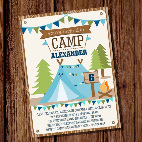 Camping Party Invitations 7