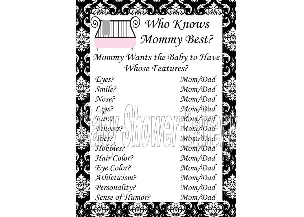 Free Printable Baby Shower Games Black And White