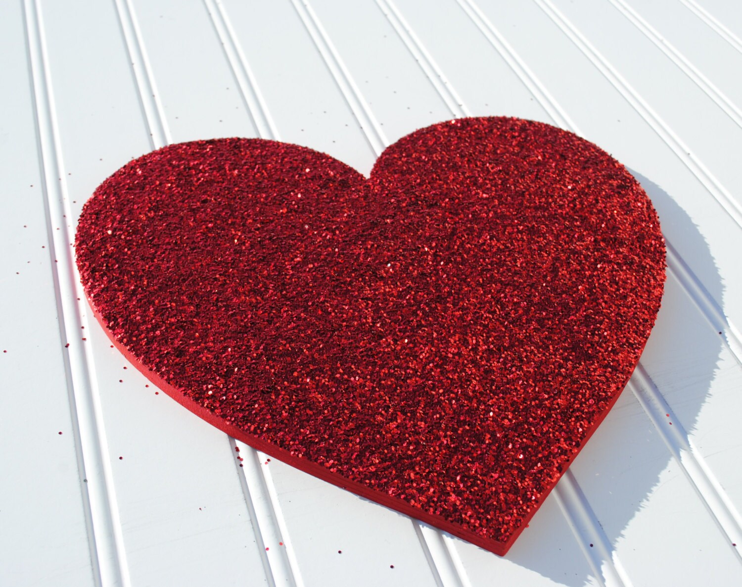 Red Glitter Valentine Heart Decor Wall Decoration