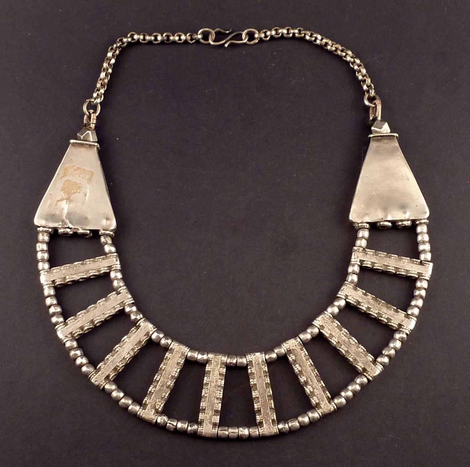 Old indian silver necklace old indian jewelry by ethnicadornment