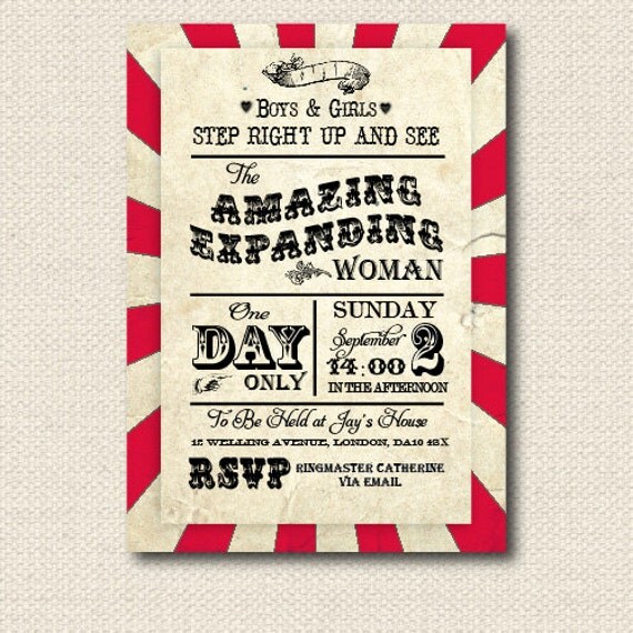 DIY Circus Baby Shower Invitation Il_570xn