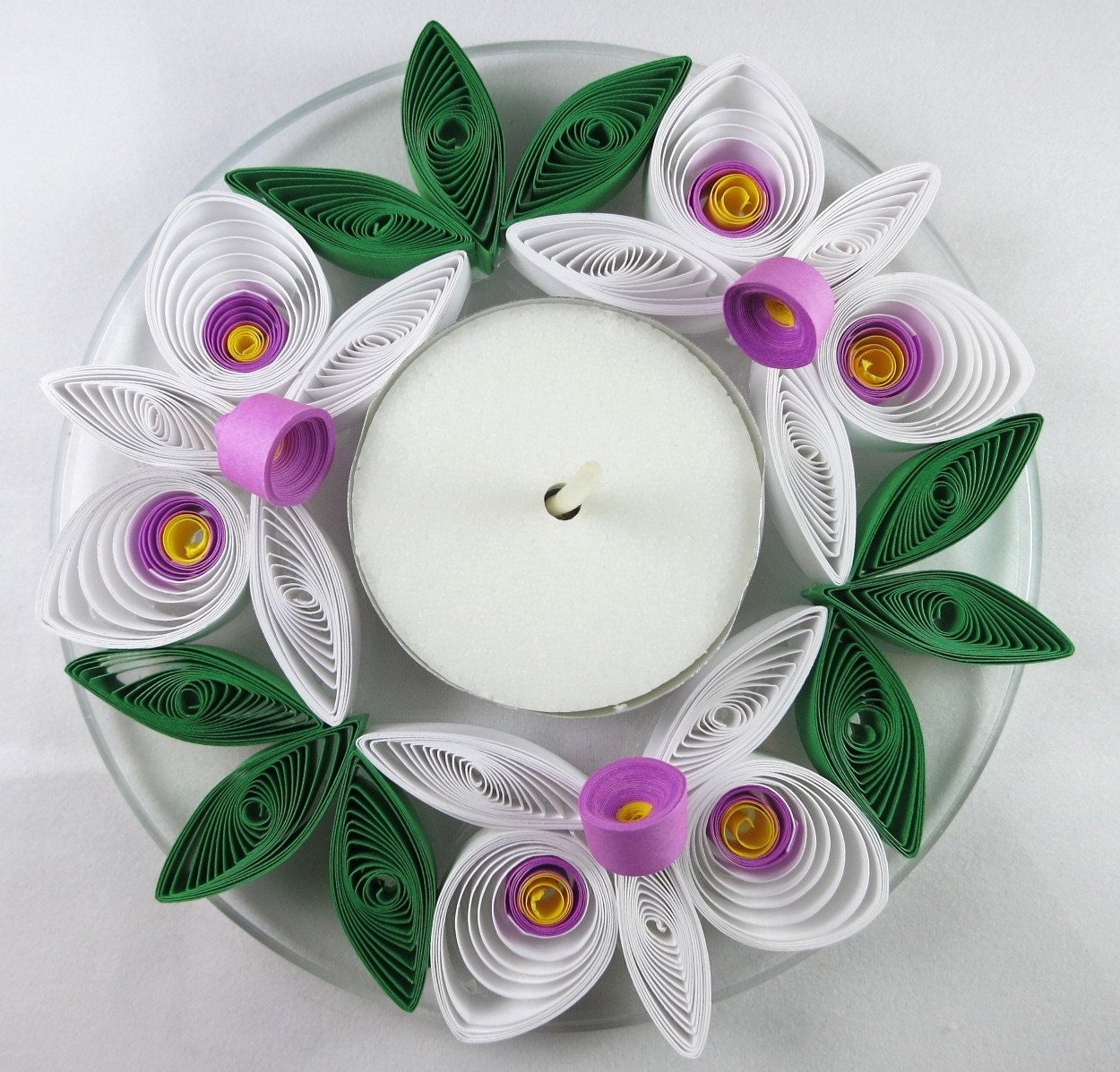 Floral Candle Holder Candle Centerpiece Wedding Decor Tea