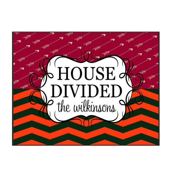 House Divided Doormat Personalized Door Mat Collegiate Rug Welcome Mat ...