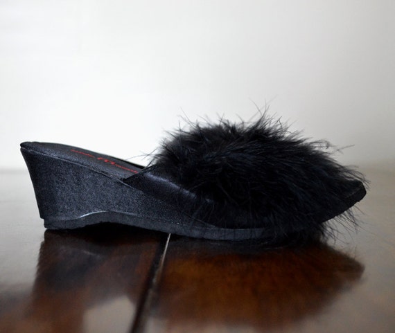 marabou feather mules