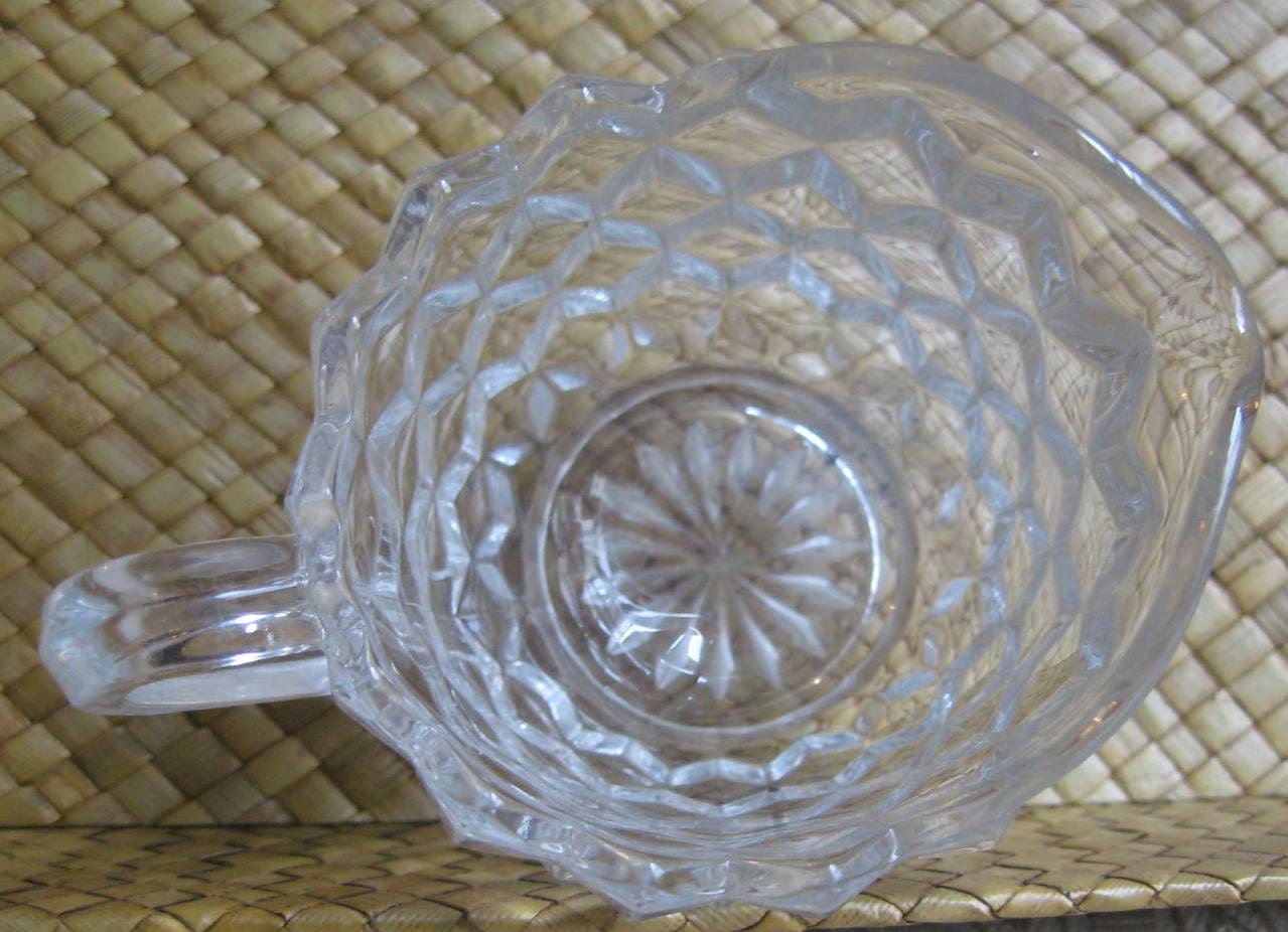 Vintage Fostoria Depression Glass Cubist Pattern Creamer 