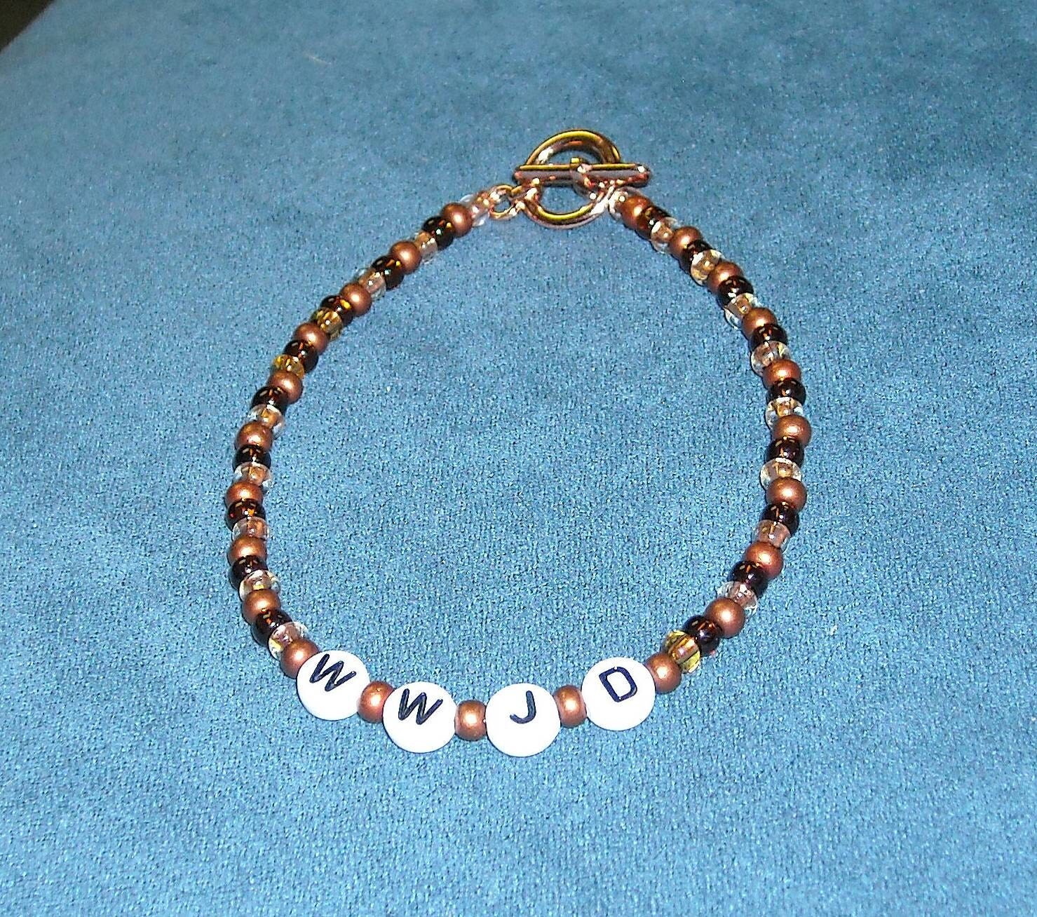 Christian Acronym Bracelet WWJD Shades of by FireMountainCandles