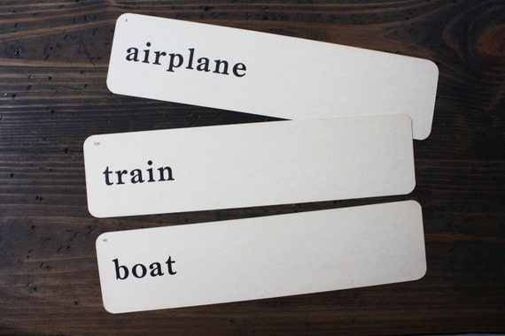 Vintage Flash Card Set Airplane Train Boat By EthelusVintage