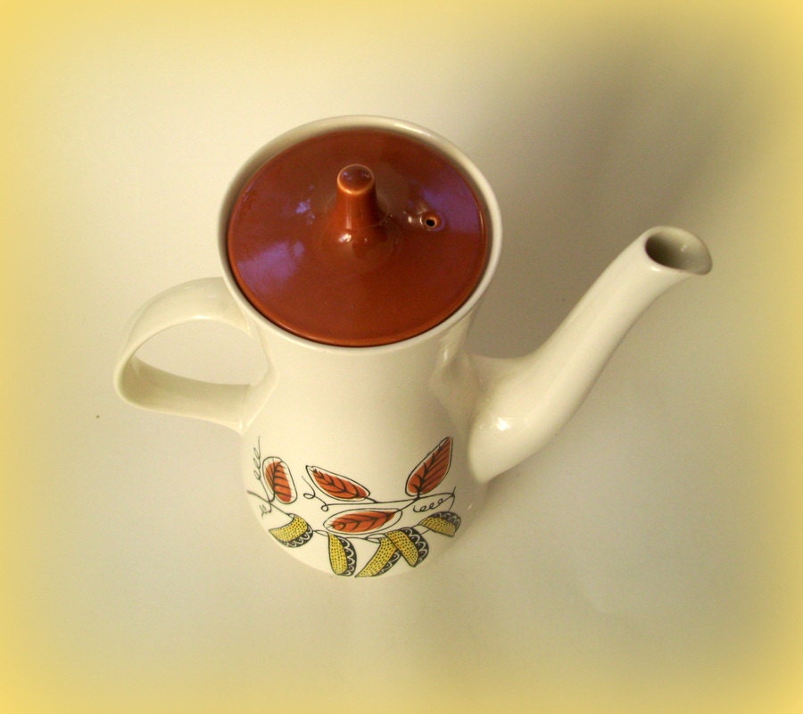 Mid Century Poole Pottery Coffee Pot Lucullus Design Ceramic