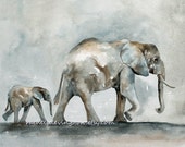 for him watercolor animal painting watercolor painting elephant painting elephant print elephant art print  ATC SMALL Trading Card
