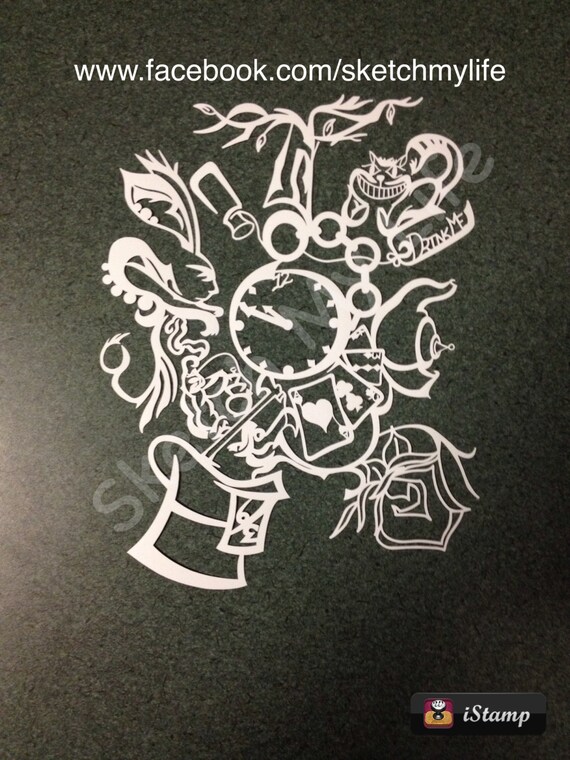 Alice In Wonderland Paper Cutting Template
