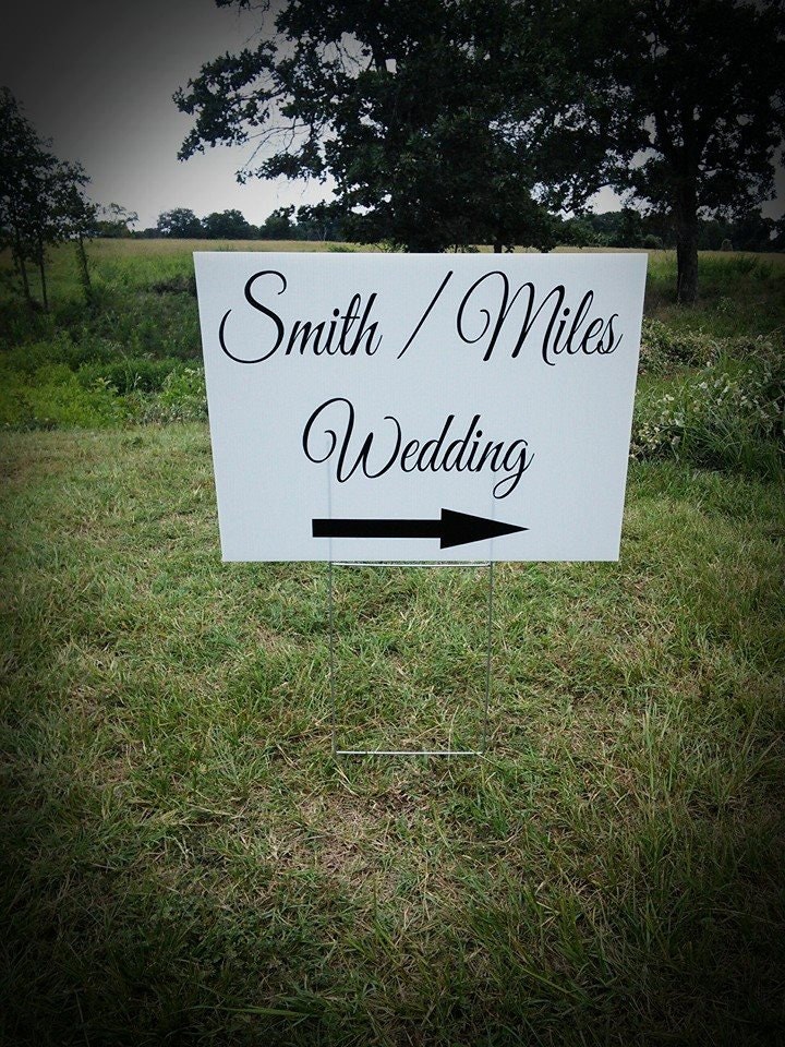 Wedding Yard Sign Wedding Directional Sign Corrugated