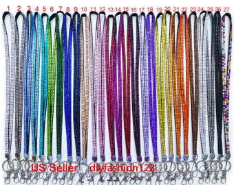 Sale !! 1 pc New Rhinestone Bling Crystal Lanyard for ID Badge Cell Phone Key Chain Holder