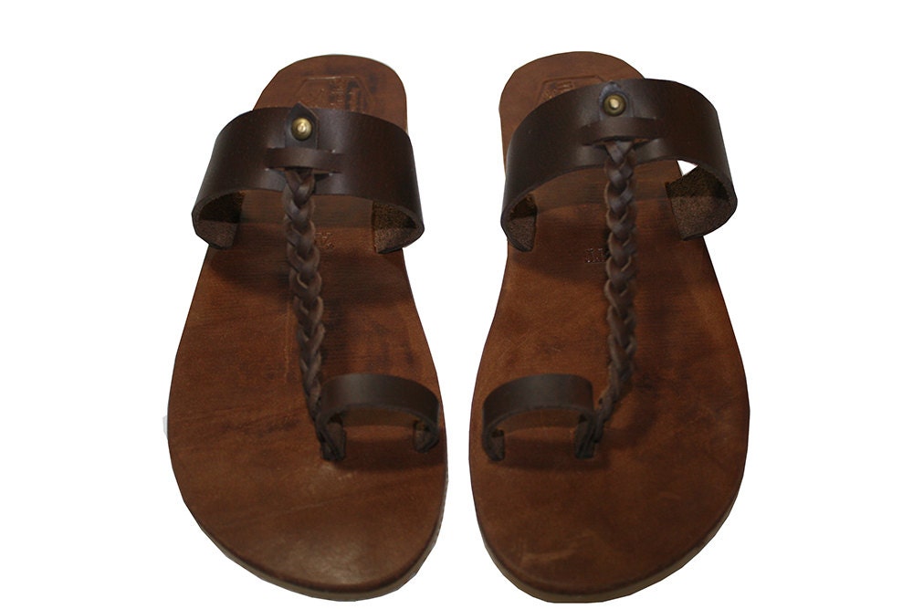 Brown Leather Sandals for Women & Men Design 31 by WalkaholicS