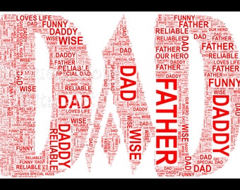 Popular items for dad word art on Etsy