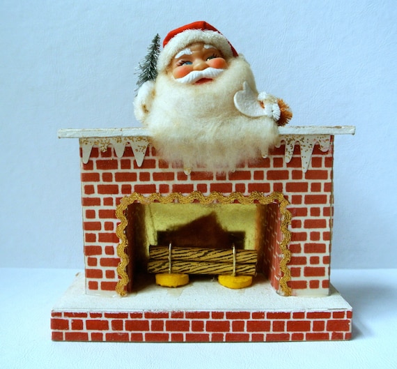 Vintage 1950s Japan Santa Claus Chimney by WallflowerAntiques