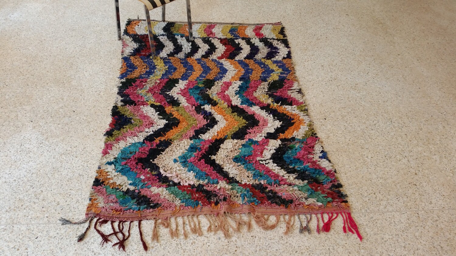 80X72 inch Large vintage Moroccan rug woven by by MoroccanTribal