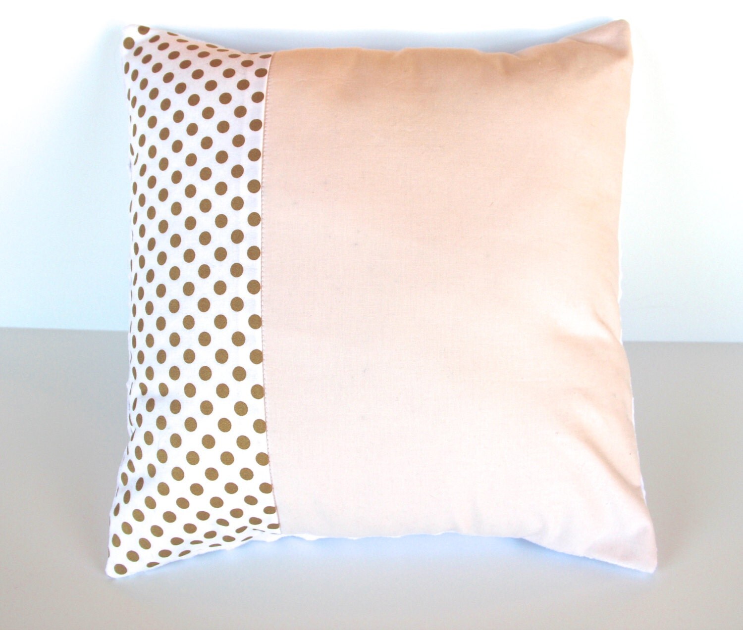 Blush pink gold dot pillow cover minky baby nursery pillow