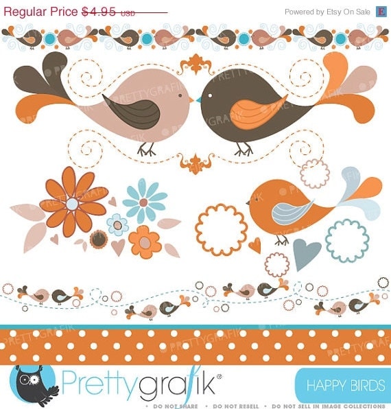 40% OFF SALE bird tweets clipart commercial use, vector graphics, digital clip art, digital images - CL428 Il_570xn