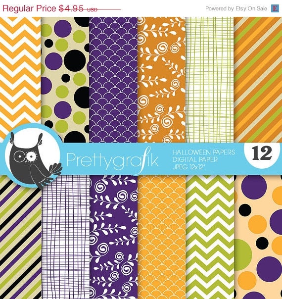 40% OFF SALE Halloween digital paper, commercial use, scrapbook papers, background - PS641 Il_570xn