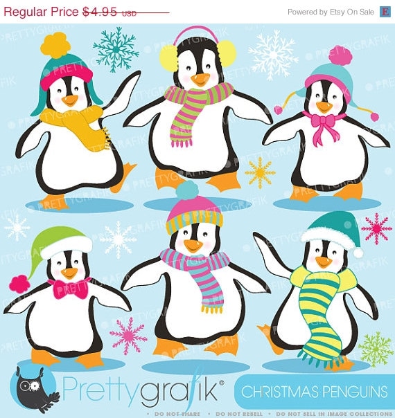 60% OFF SALE Penguins clipart commercial use, vector graphics, digital clip art, digital images - CL587 Il_570xn
