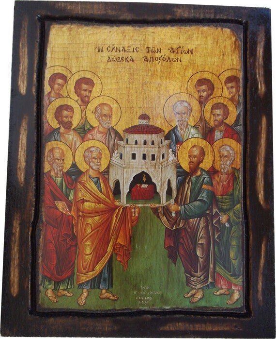 Synaxis Of The Holy Twelve Apostles Orthodox Byzantine icon