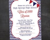 Custom Printable School or Family Reunion Invitation - Chevron - Pick your school colors Il_170x135