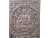 Rare Vintage Wall Panel Buddha Teaching Abhaya Mudra Door Panels