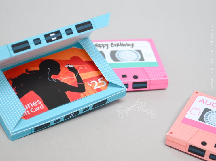 Cassette Tape Gift Card Holder 1980s Retro by