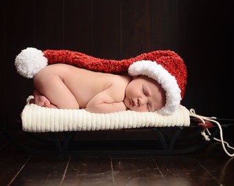 Baby Santa Hat, Ready to ship, Santa Hat, Child Santa Hat, Elf, Stocking, Christmas hat, Santa, Toddler, Child, Photography Prop, Photo