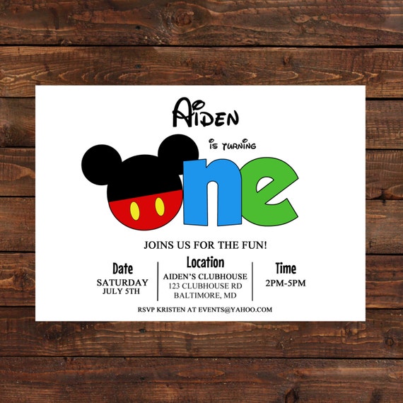 Mickey Mouse Clubhouse - Mickey Mouse or Minnie Mouse Invitation PRINTABLE Il_570xn