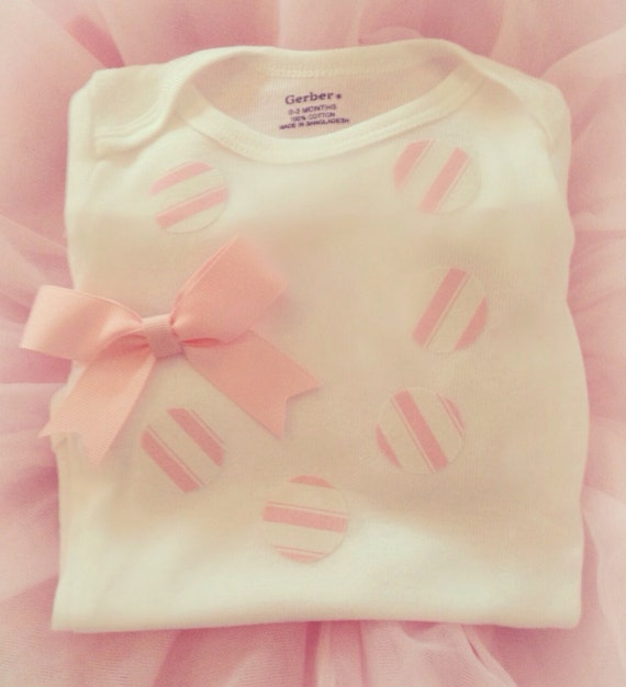 Items similar to Pink and White Faux Necklace Onesie for Infant, Baby