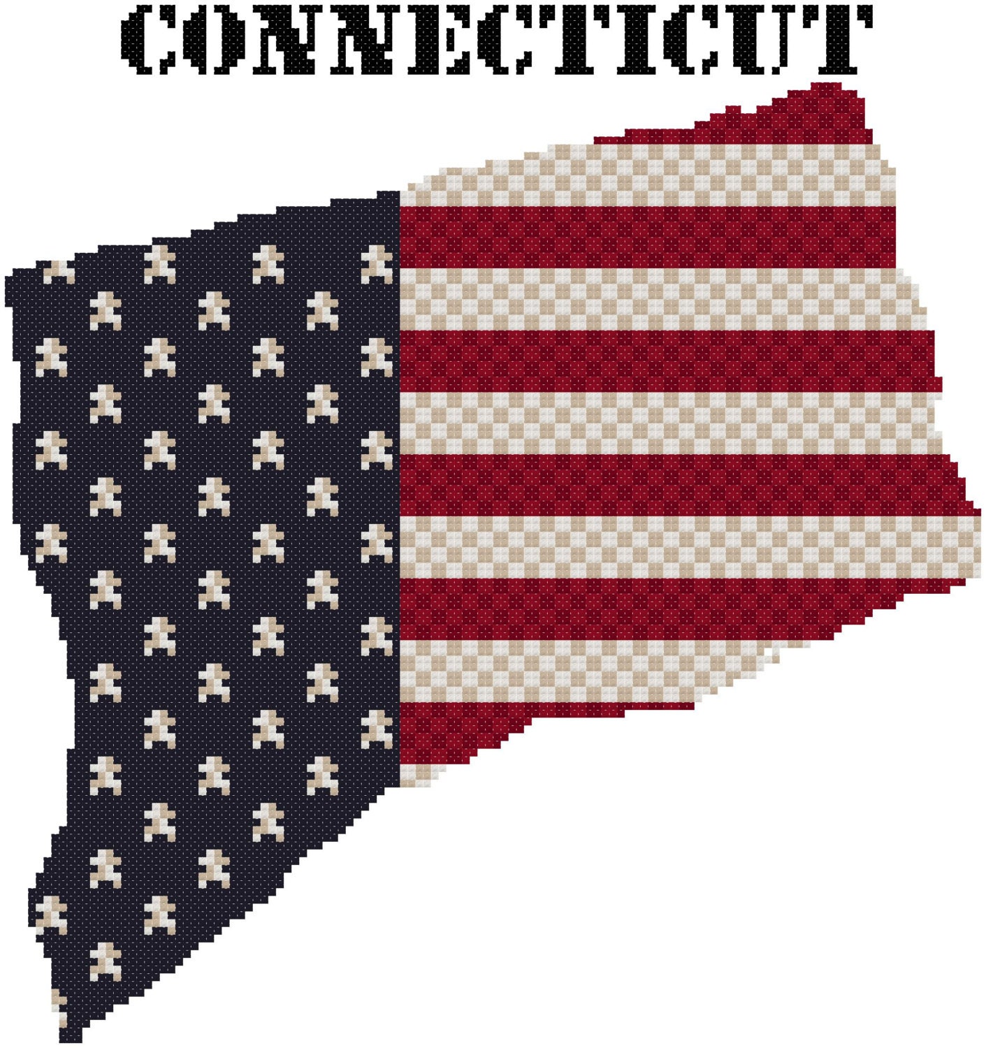 Connecticut Stars Cross Stitch