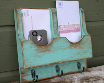 Mail Organizer-Mail Holder-Letter Holder-Organizer-Mail and Key Holder-Wall Mounted Key Rack-Mail Rack-Mail Sorter-Double