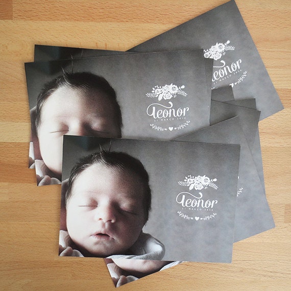 Printable Birth Announcement for baby girl - with Photo Il_570xn
