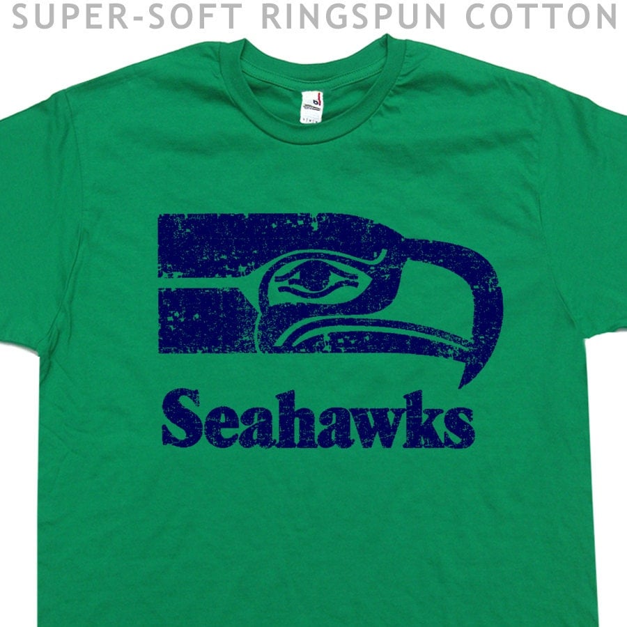 Seattle Seahawks T Shirt Vintage Retro Logo Design by Shirtmandude