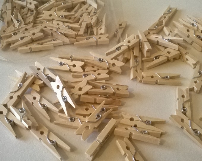 50 Mini Wooden Pegs Crafting Craft Pegs, Wedding Decor