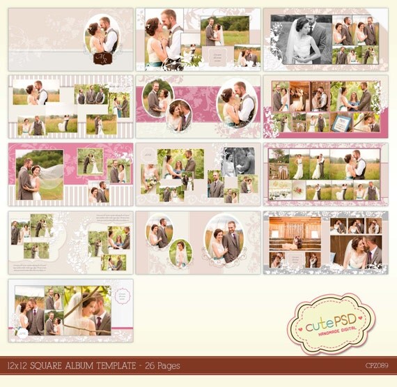template banner shop etsy CPZ089 26 wedding 8x8 10x10 Square Shabby template Pink album pages template banner shop etsy CPZ089 26 wedding 8x8 10x10 Square Shabby template Pink album pages