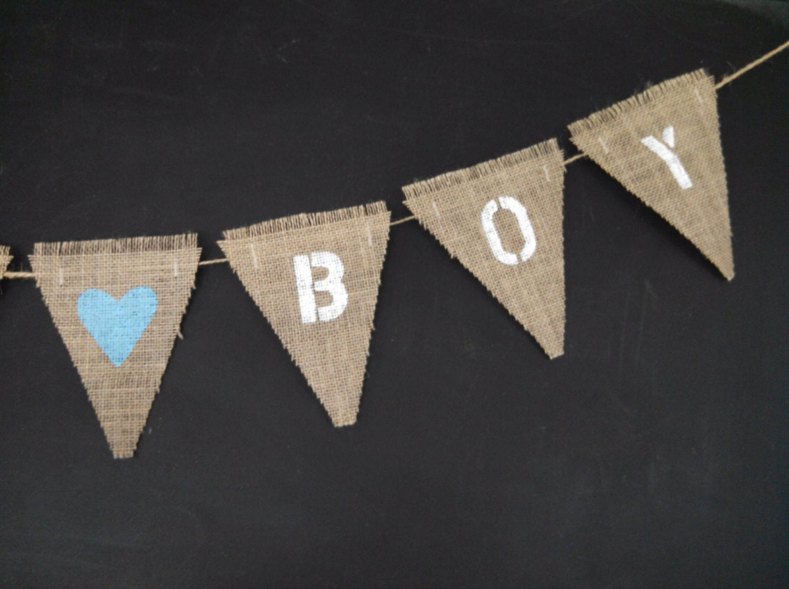 Its A Boy Burlap Banner Baby Shower Nursery Sign by SweetThymes