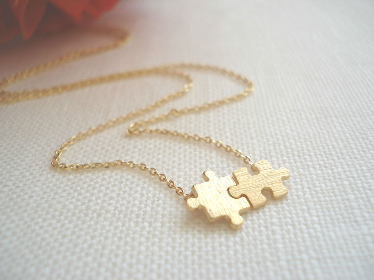 Gold puzzle necklace...dainty minimalist everyday simple