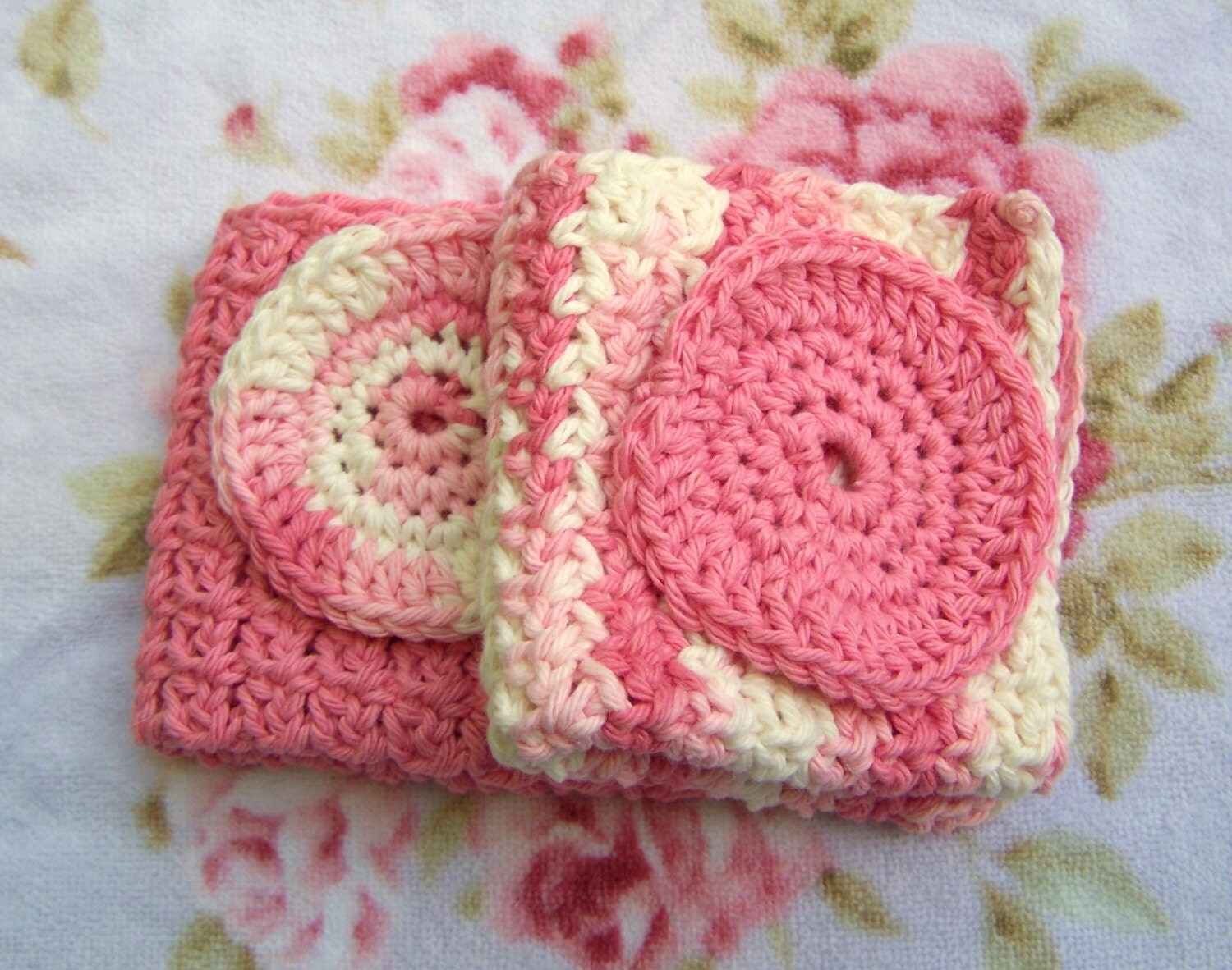 Soft Cotton Crochet Spa Face Wash Cloths by TXGulfCoastCreations